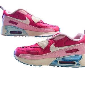 Nike Air Max 90 Toggle SE Light Fusion Red Blue Lightning Little Kids shoe Sz3Y